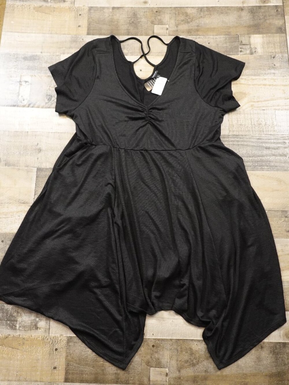 Torrid Midi Rib Knit Skater Dress Women’s 5 5X Black Handkerchief Hem NWT